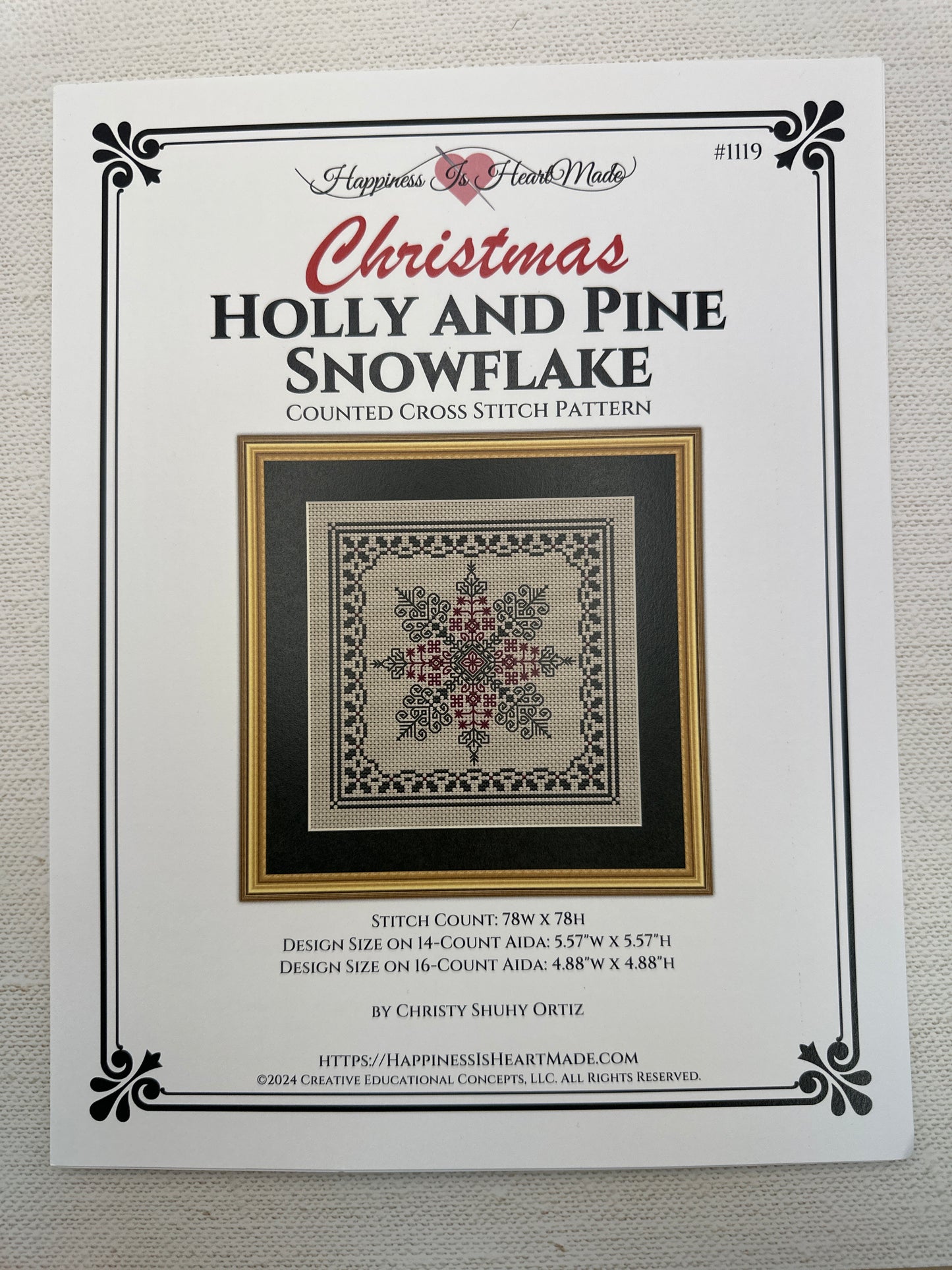 Christmas - Holly and Pine Snowflake
