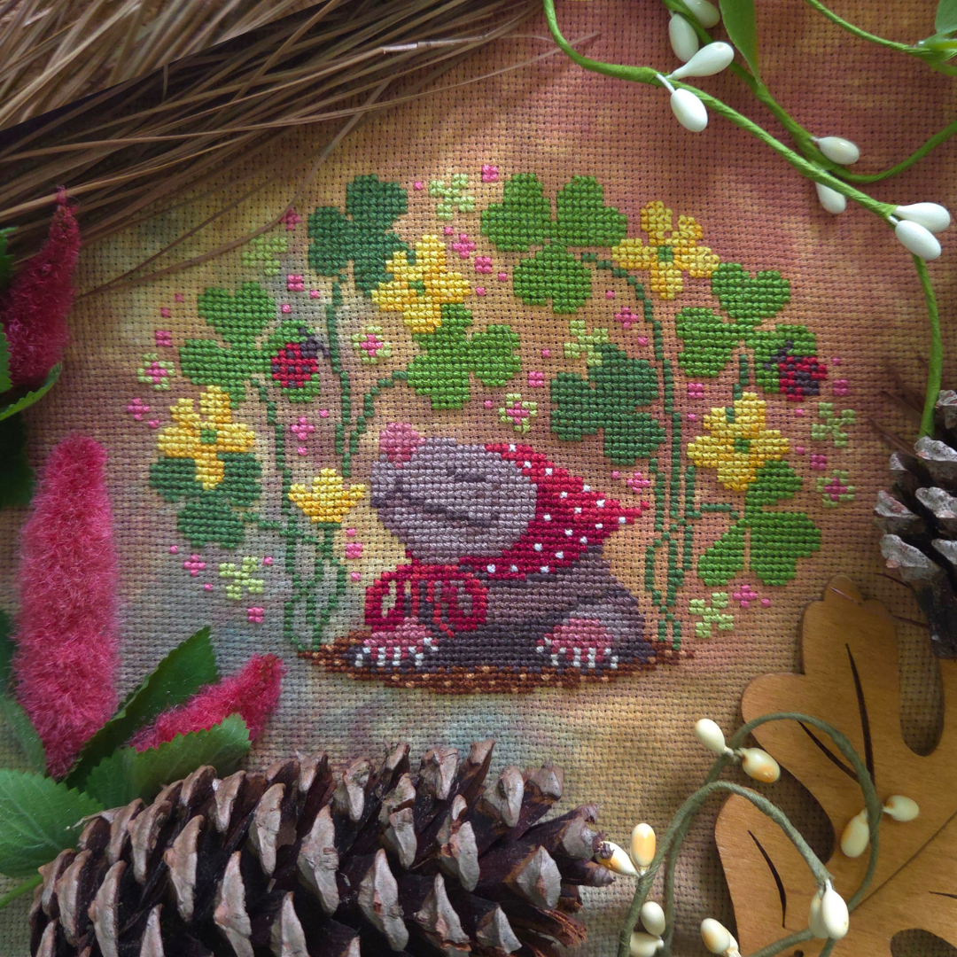 Shrew in the Wood Sorrel - BAD Stitch Cross Stitch