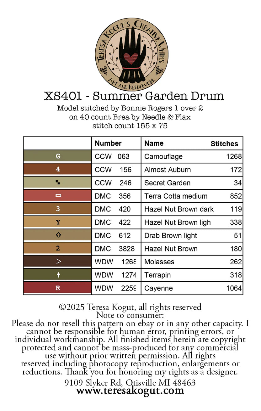 Summer Garden Drum - Teresa Kogut