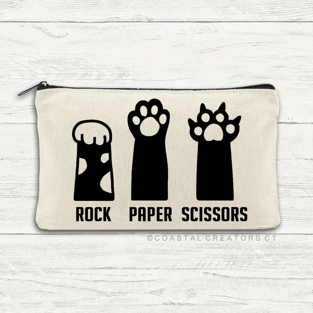 Cat Rock, Paper, Scissors Multi-Use Canvas Storage Bag