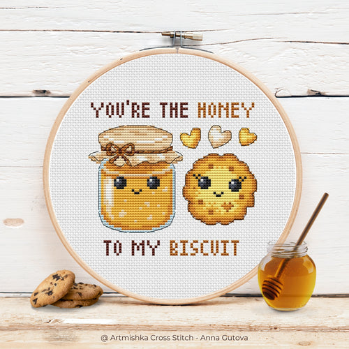 You're the Honey to my Biscuit - Artmishka Cross Stitch