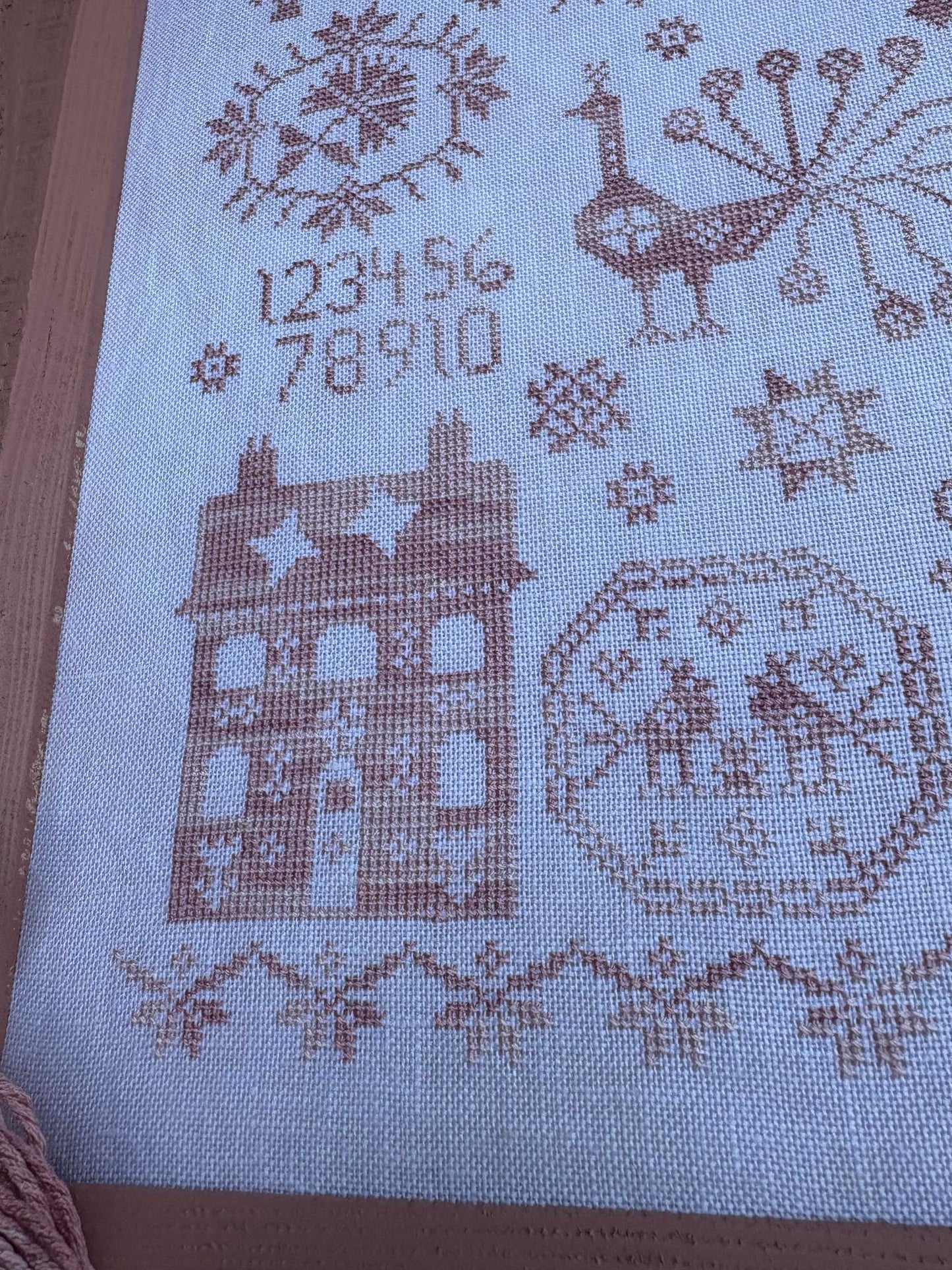 Pink Peacock Sampler - Pansy Patch Quilts & Stitchery