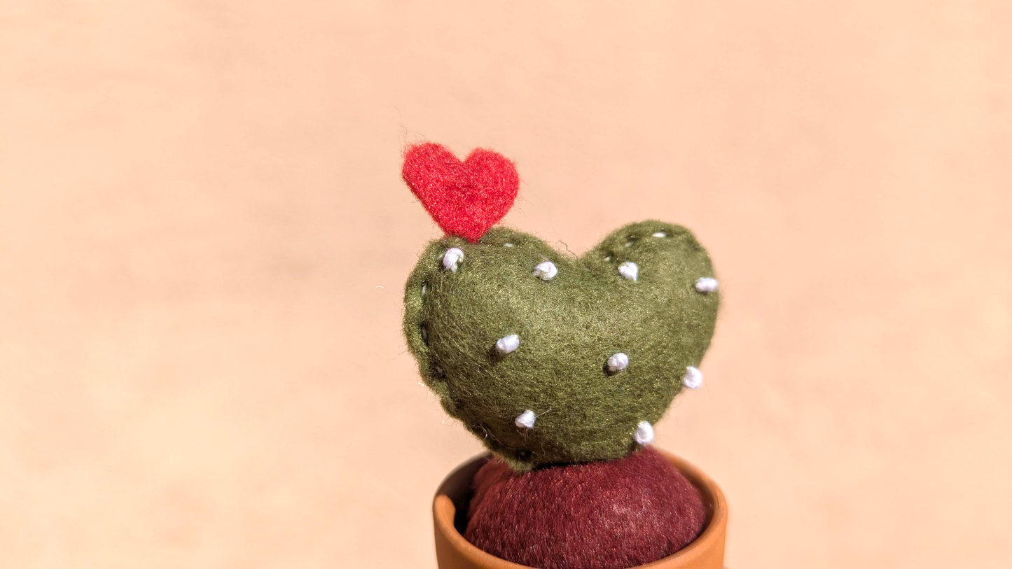 Handmade Felted Cactus Pincushion