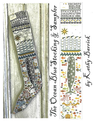 Ocean Blue Stocking and Sampler - Kathy Barrick