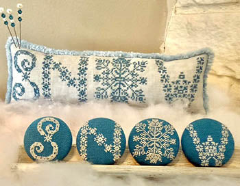 Snow Buttons & Pillow - Running with Needles and Scissors