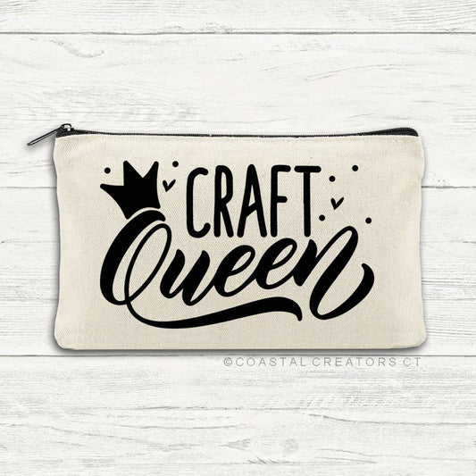 Craft Queen Beige Multi-Use Canvas Zipper Pouch Bag