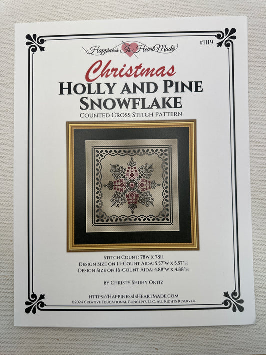 Christmas - Holly and Pine Snowflake