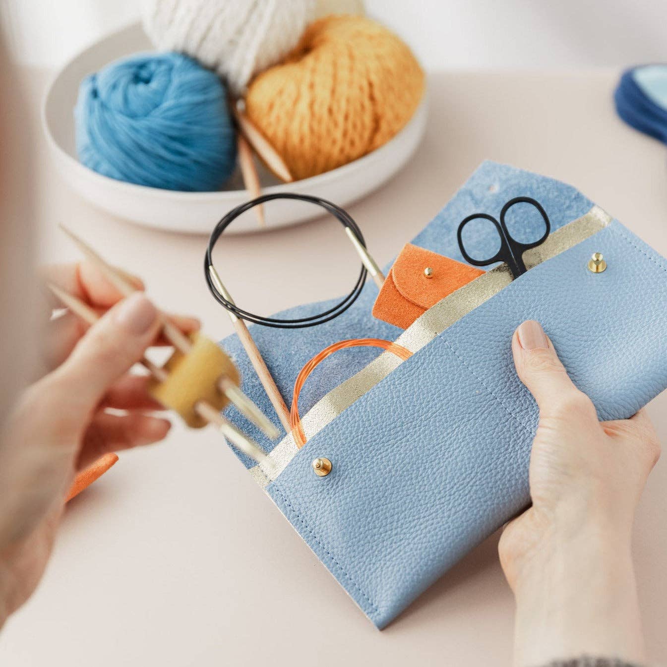 Leather Maxi Notions Pouch