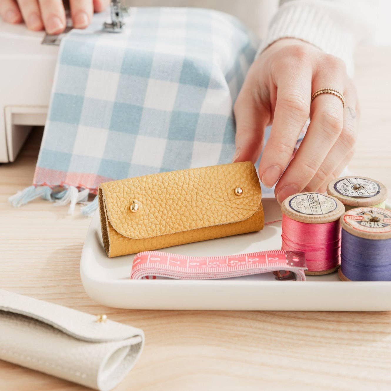 Leather Mini Sewing Needle Case