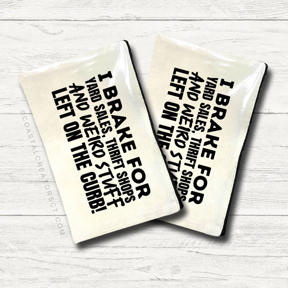 I Brake for Weird Stuff on Curb Multi-Use Canvas Zipper Bag