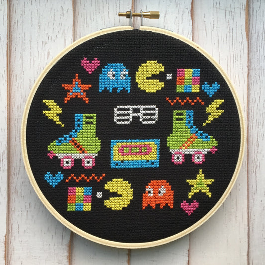 80's Sampler Counted Cross Stitch DIY KIT - Spot Colors - Online Exclusive