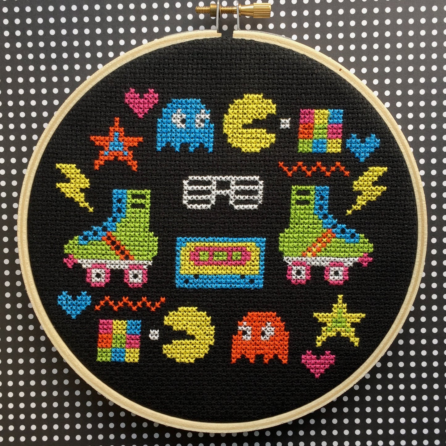 80's Sampler Counted Cross Stitch DIY KIT - Spot Colors - Online Exclusive