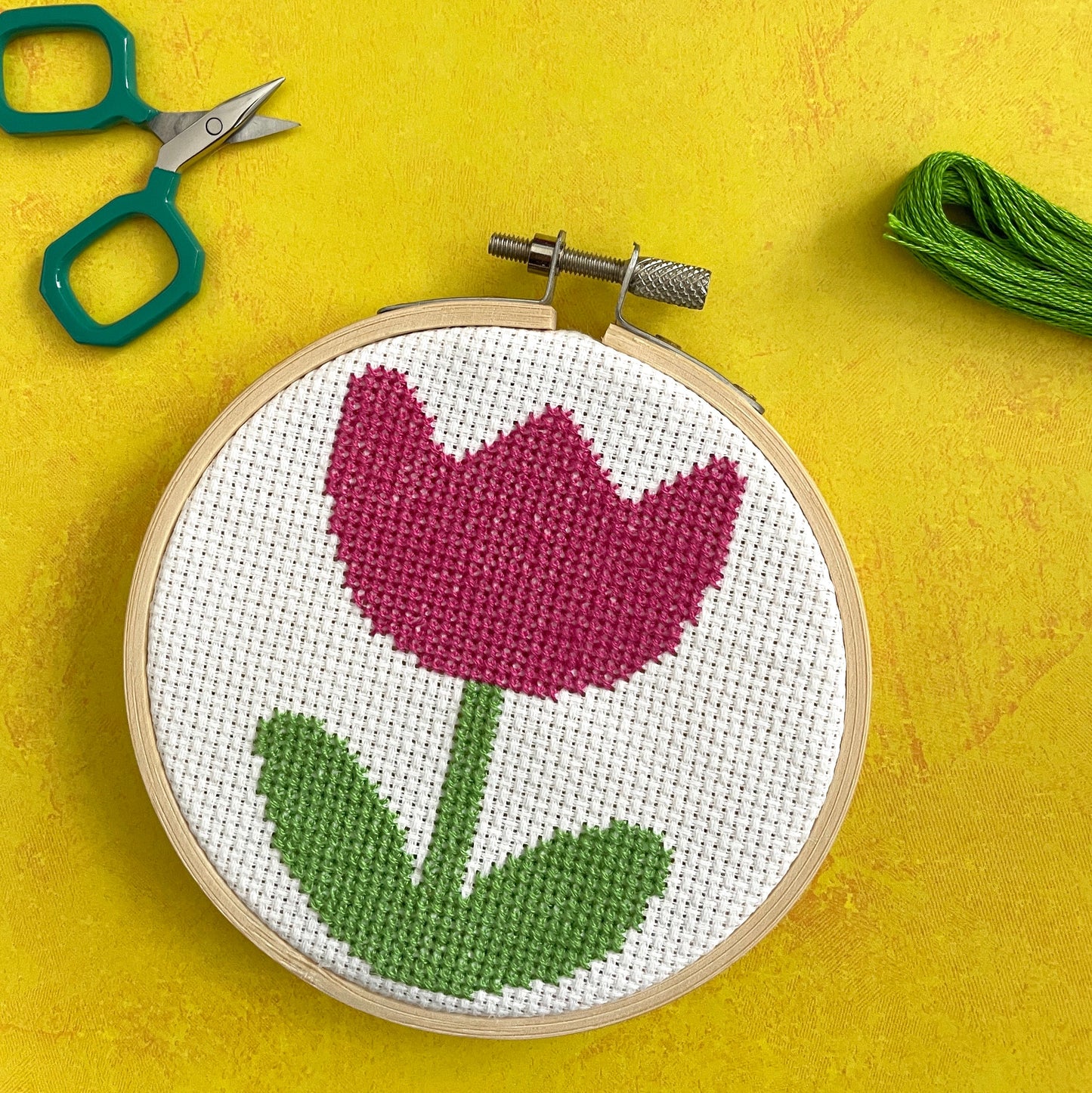 Tulip by Mary Engelbreit Counted Cross Stitch DIY KIT - Spot Colors - Online Exclusive