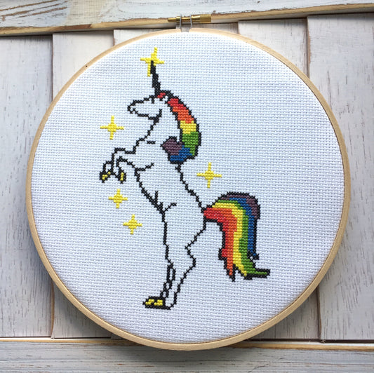 Unicorn Colorful Counted Cross Stitch DIY Kit - Spot Colors - Online Exclusive