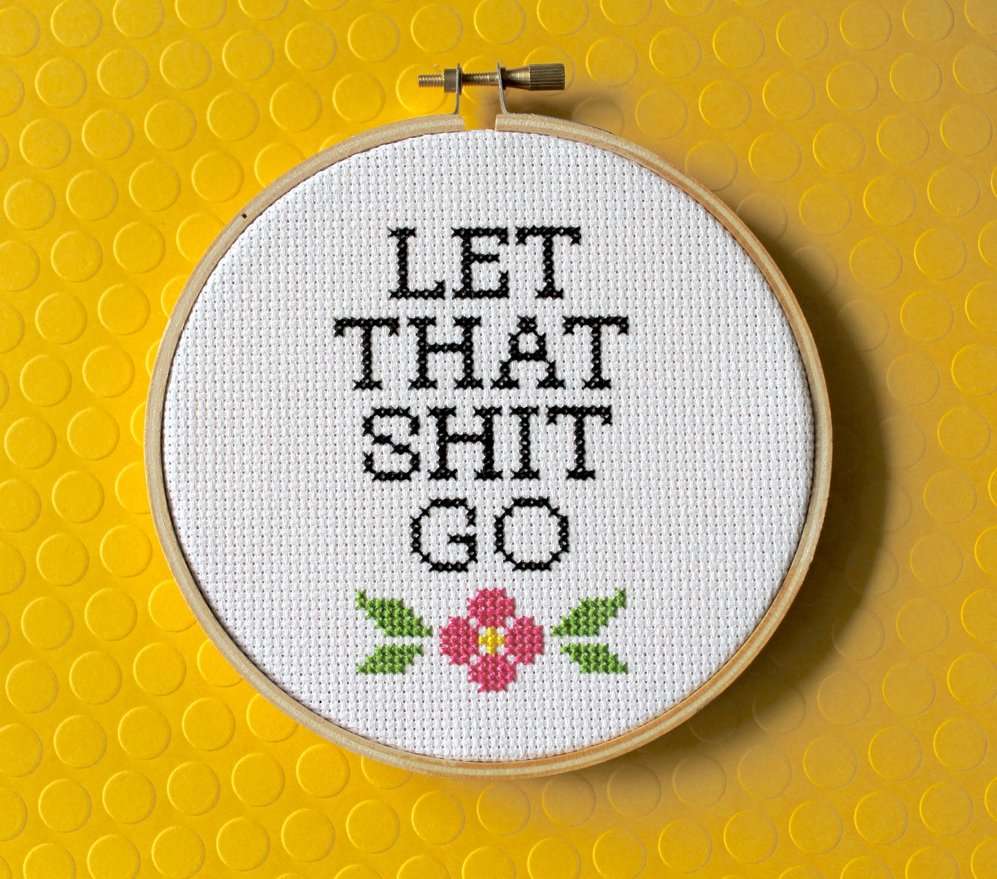 Let That Sh*t Go Counted Cross Stitch DIY KIT Intermediate - Spot Colors - Online Exclusive