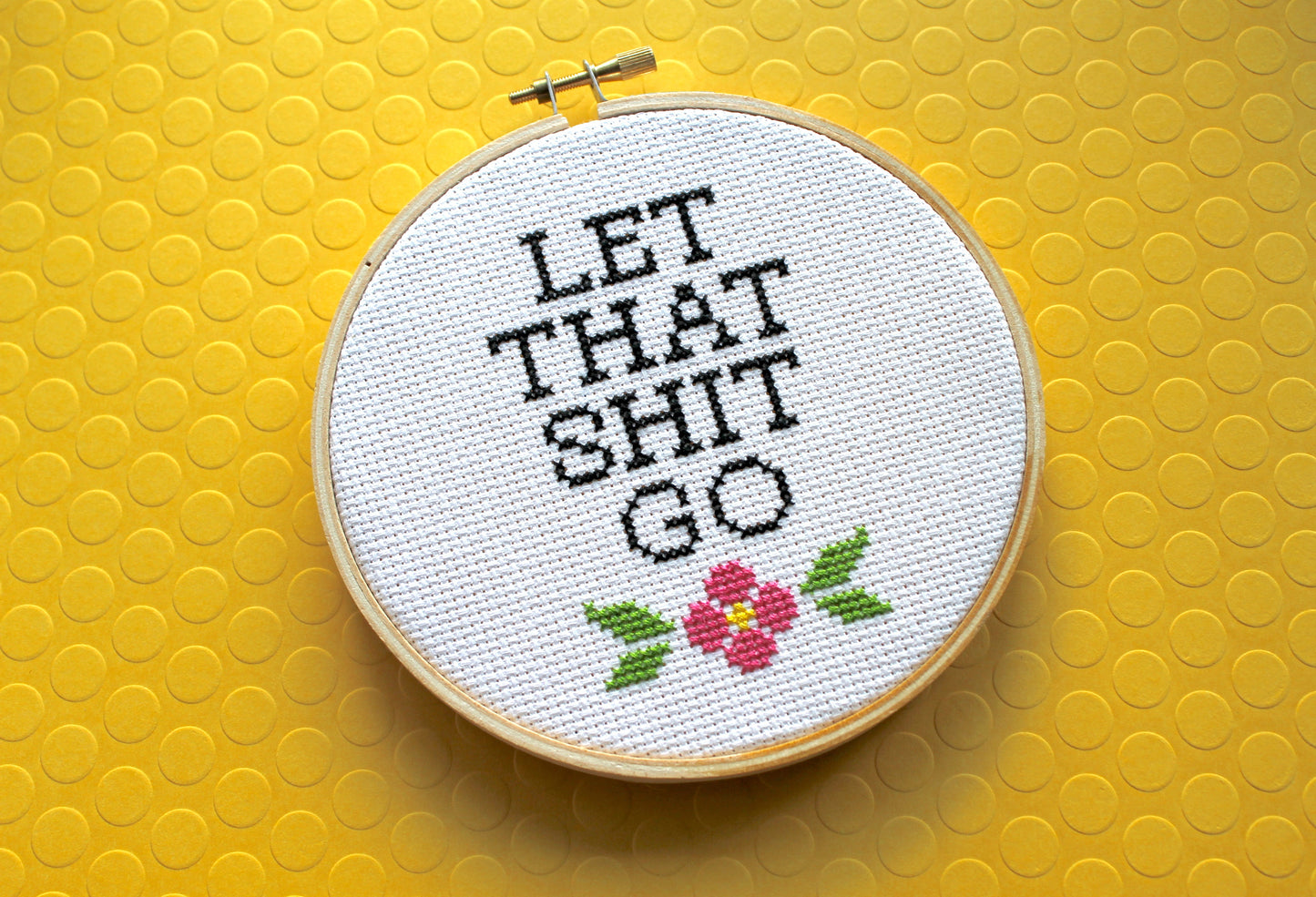 Let That Sh*t Go Counted Cross Stitch DIY KIT Intermediate - Spot Colors - Online Exclusive