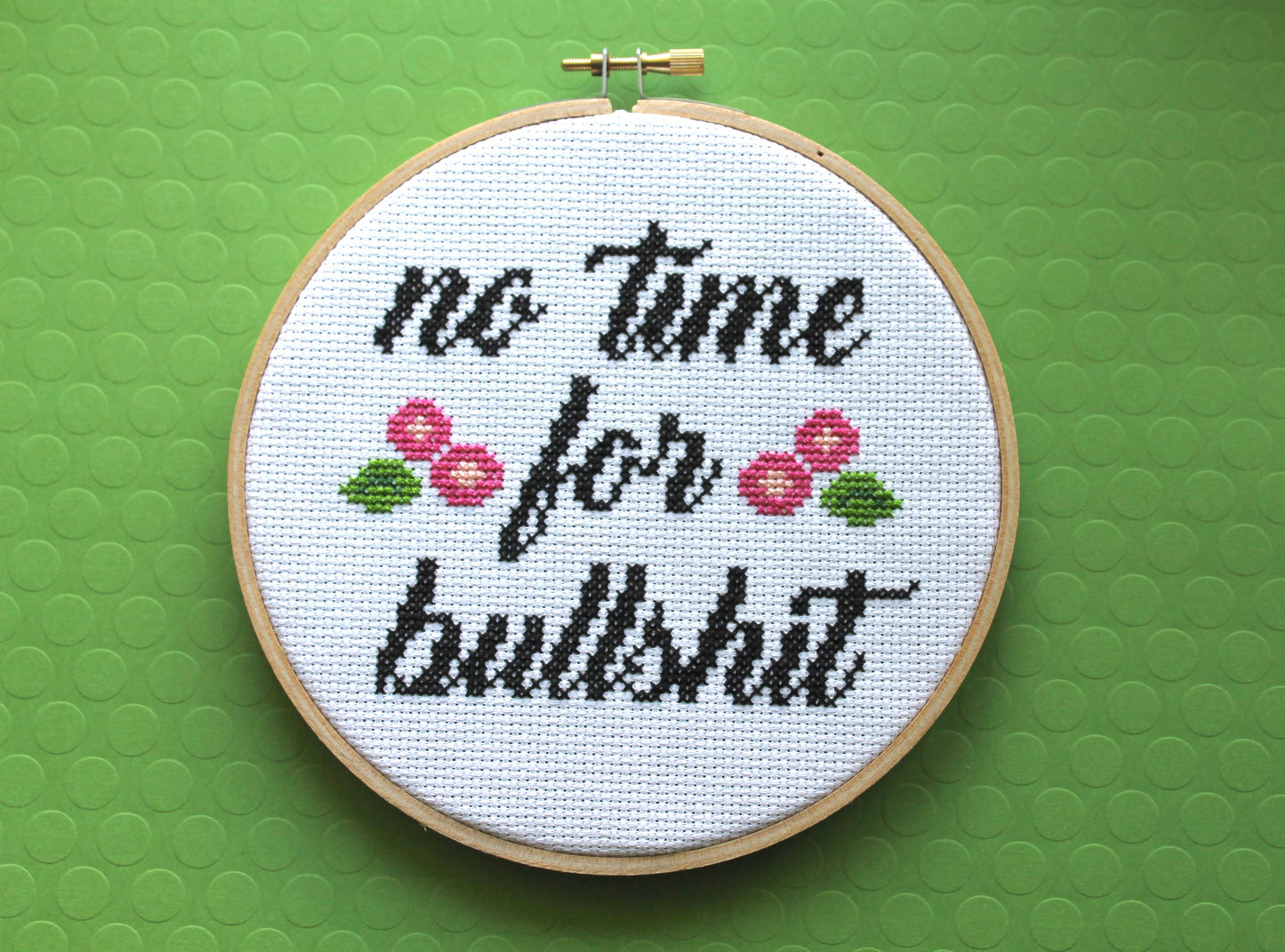 No Time For Bullsh*t Counted Cross Stitch DIY KIT Intermediate - Spot Colors - Online Exclusive