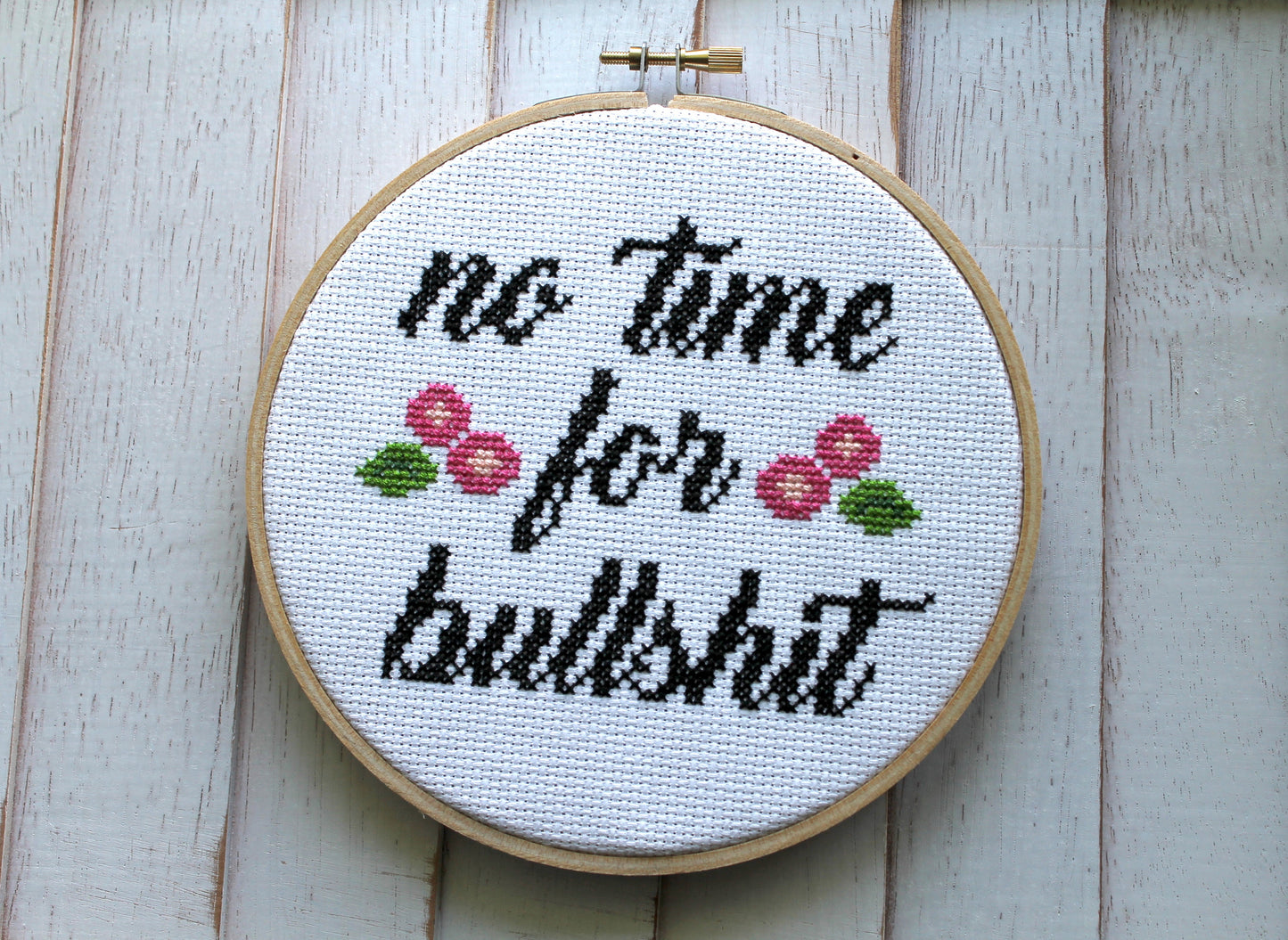 No Time For Bullsh*t Counted Cross Stitch DIY KIT Intermediate - Spot Colors - Online Exclusive