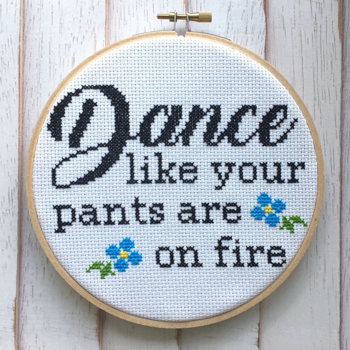 Dance Like Your Pants Are On Fire Counted Cross Stitch DIY KIT Intermediate - Spot Colors - Online Exclusive