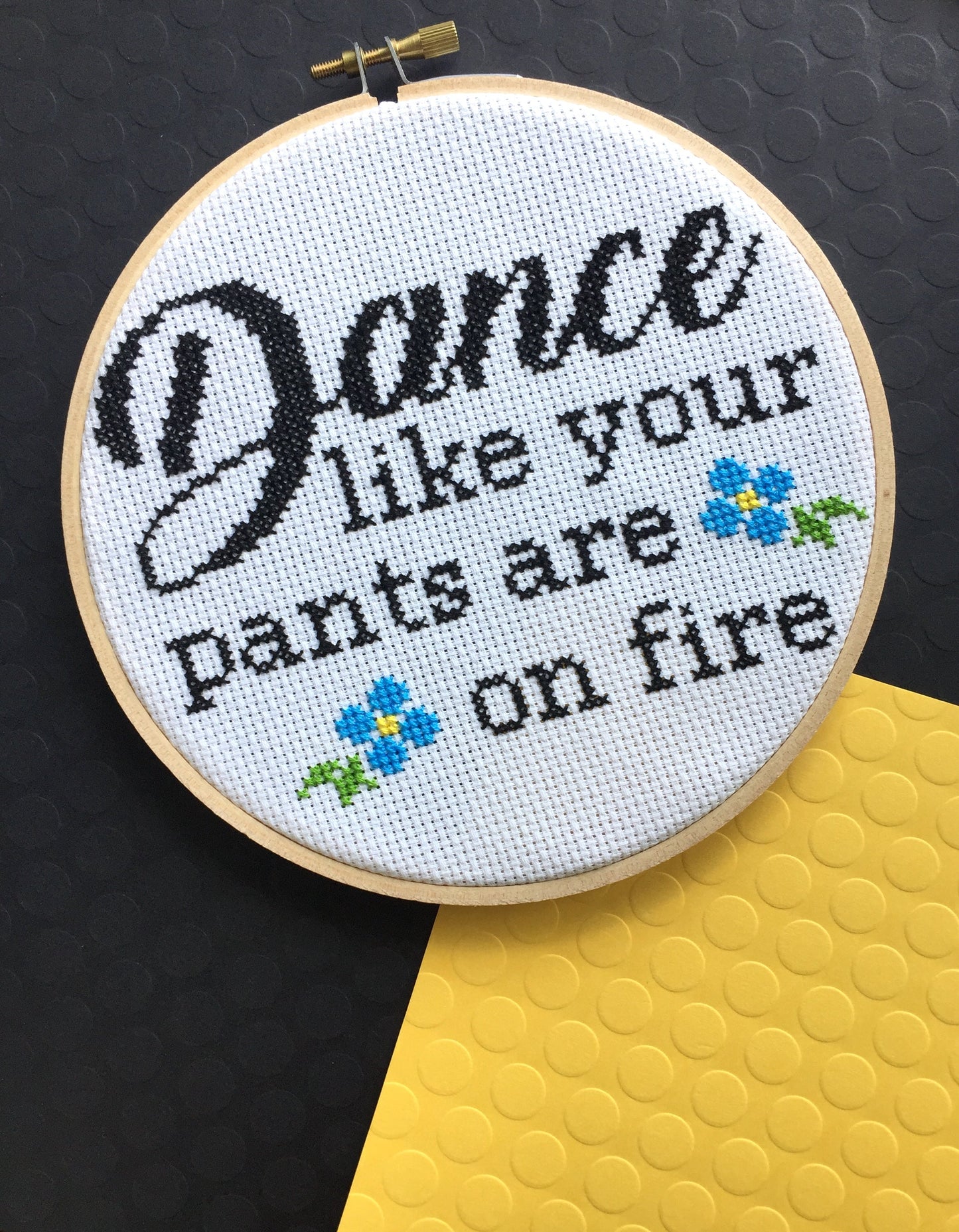 Dance Like Your Pants Are On Fire Counted Cross Stitch DIY KIT Intermediate - Spot Colors - Online Exclusive