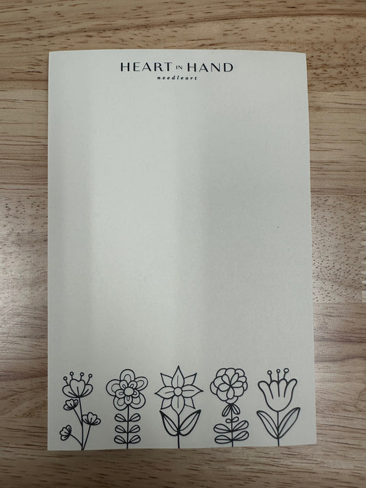 Heart in Hand Stitcher's Garden Notepad