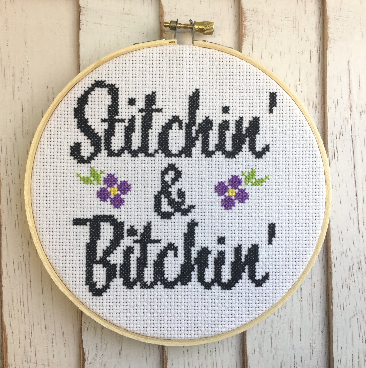 Stitchin' & Bitchin' Counted Cross Stitch DIY KIT Intermediate - Spot Colors - Online Exclusive