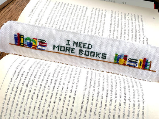 More Books Bookmark Counted Cross Stitch DIY KIT - Spot Colors - Online Exclusive