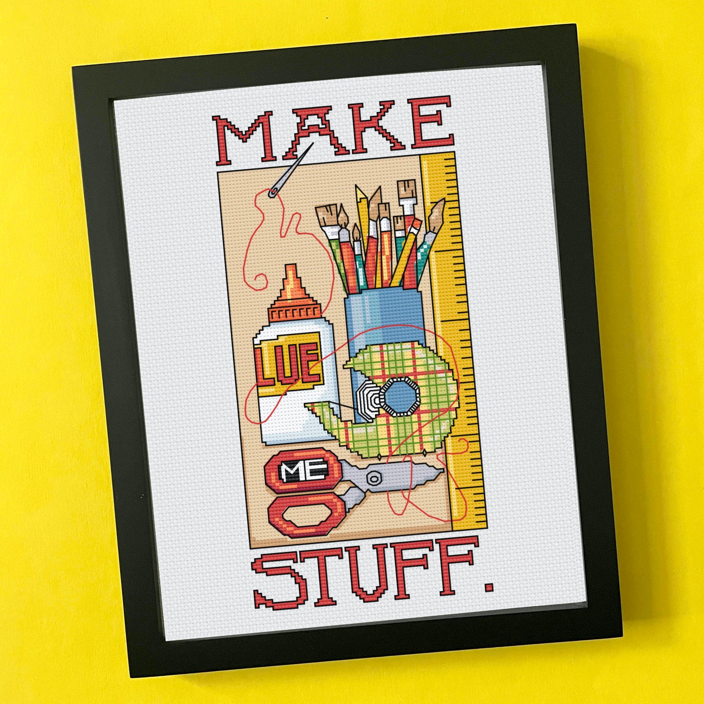 Make Stuff by Mary Engelbreit Counted Cross Stitch DIY KIT - Spot Colors - Online Exclusive