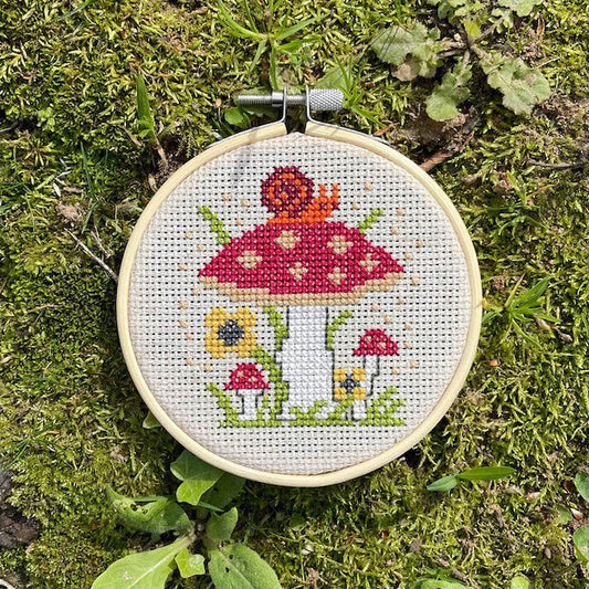 Mushrooms Cross Stitch Kit - Spot Colors - Online Exclusive
