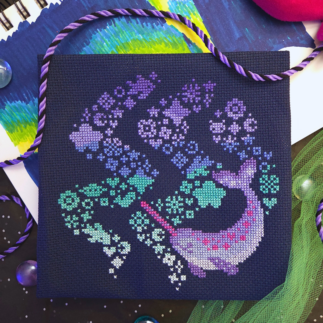Candypop Narwhal - BAD Stitch Cross Stitch