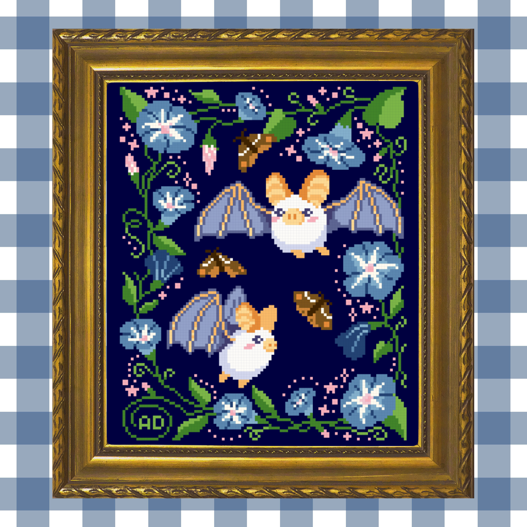 Ghost Bat Sampler - BAD Stitch Cross Stitch