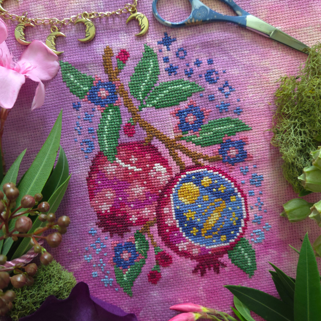 Starry Pomegranate - BAD Stitch Cross Stitch