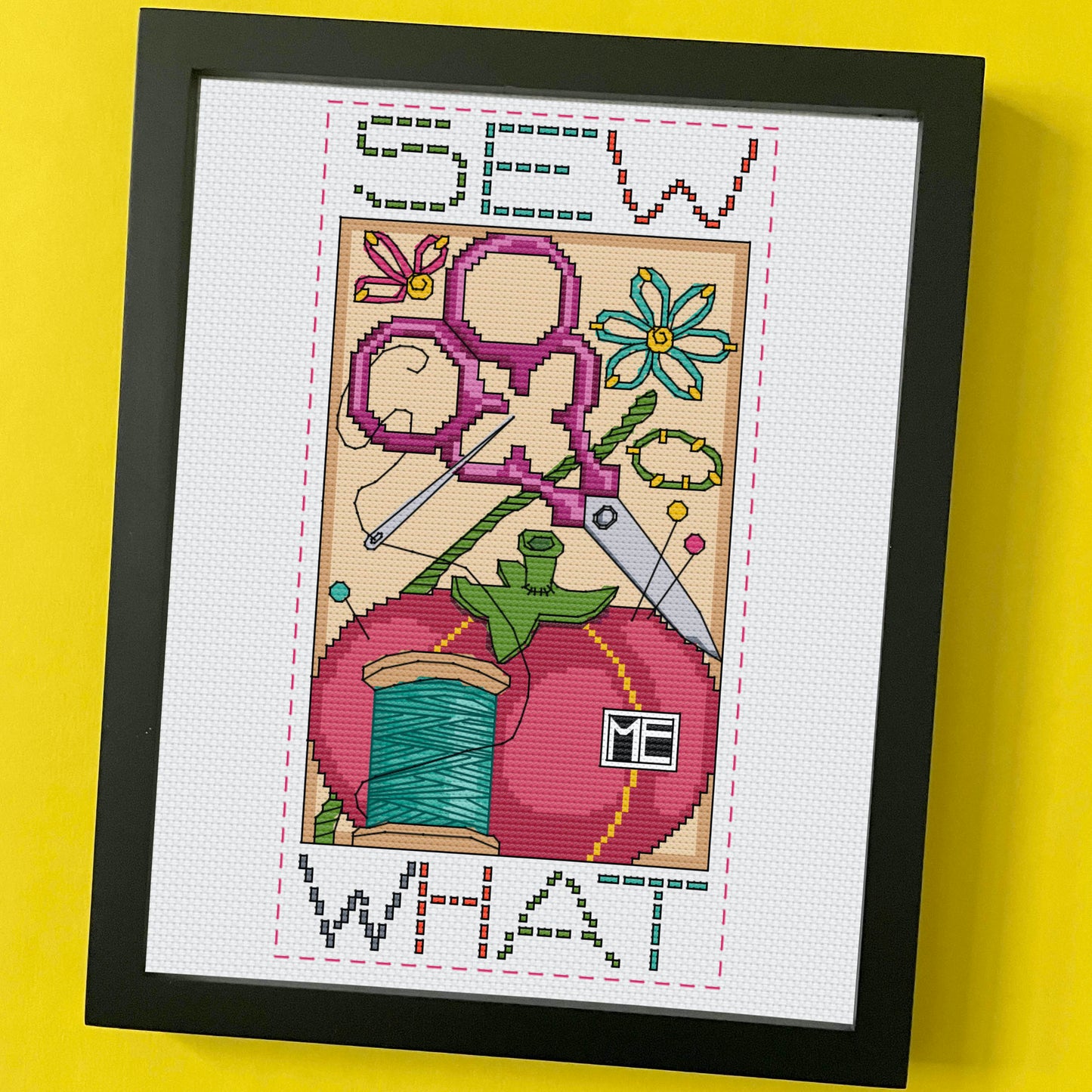 Sew What by Mary Engelbreit Counted Cross Stitch DIY KIT - Spot Colors - Online Exclusive