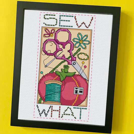 Sew What by Mary Engelbreit Counted Cross Stitch DIY KIT - Spot Colors - Online Exclusive