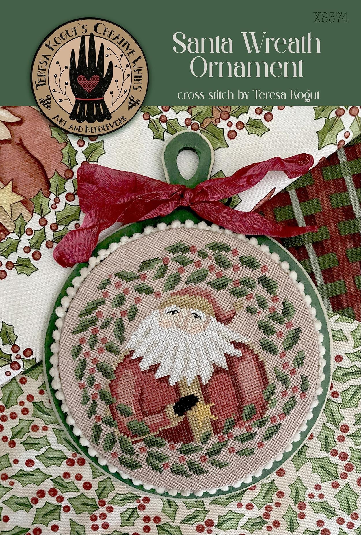 Santa Wreath Ornament - Teresa Kogut