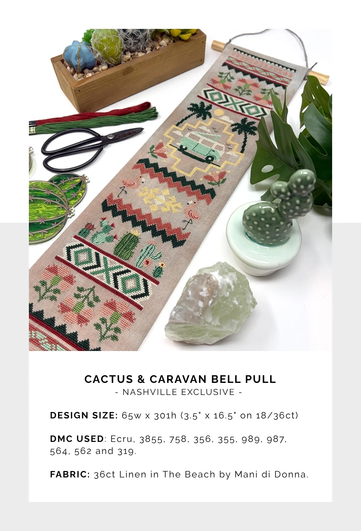 Cactus and Caravan Bell Pull - Tiny Modernist