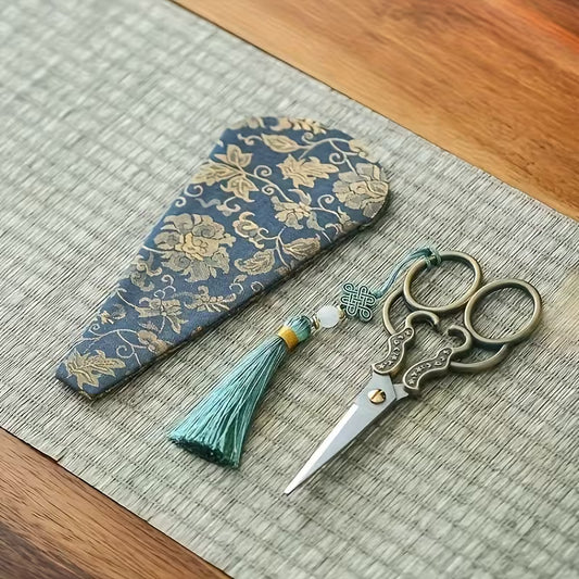 Vintage Style Scissors with Sheath & Fob