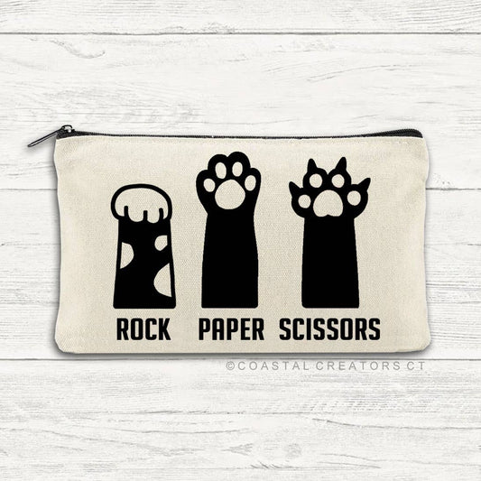 Cat Rock, Paper, Scissors Multi-Use Canvas Storage Bag