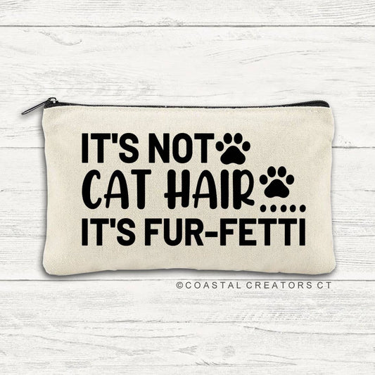 Cat Hair Fur-Fetti Multi-Use Canvas Zipper Pouch Bag