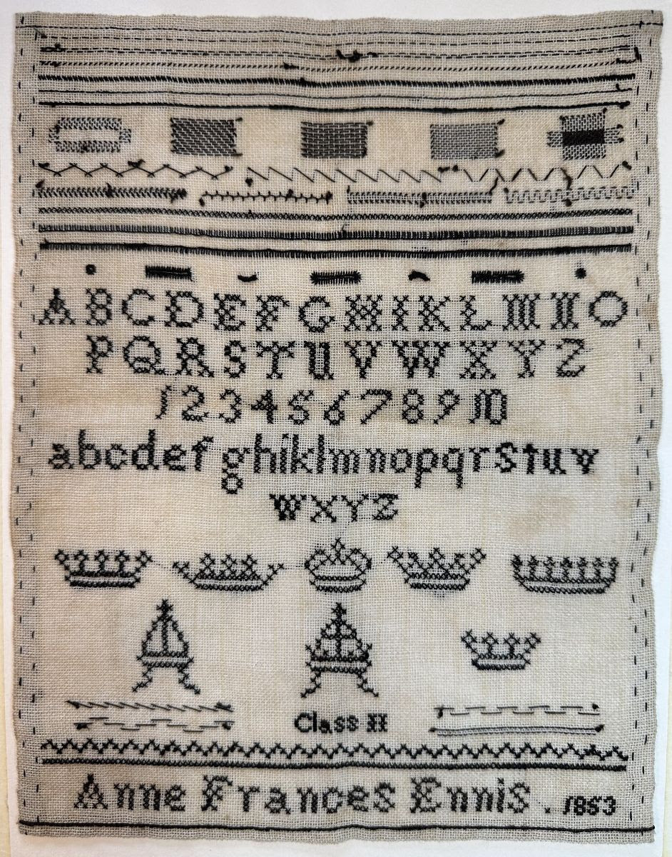 Anne Frances Kirkpatrick 1847 Black Crowns - Cross Stitch Antiques