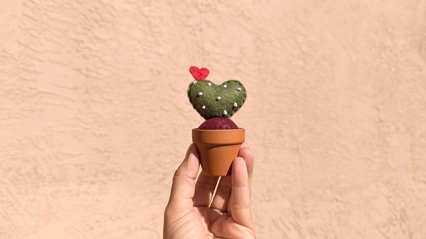 Handmade Felted Cactus Pincushion