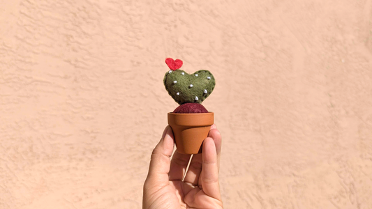 Handmade Felted Cactus Pincushion