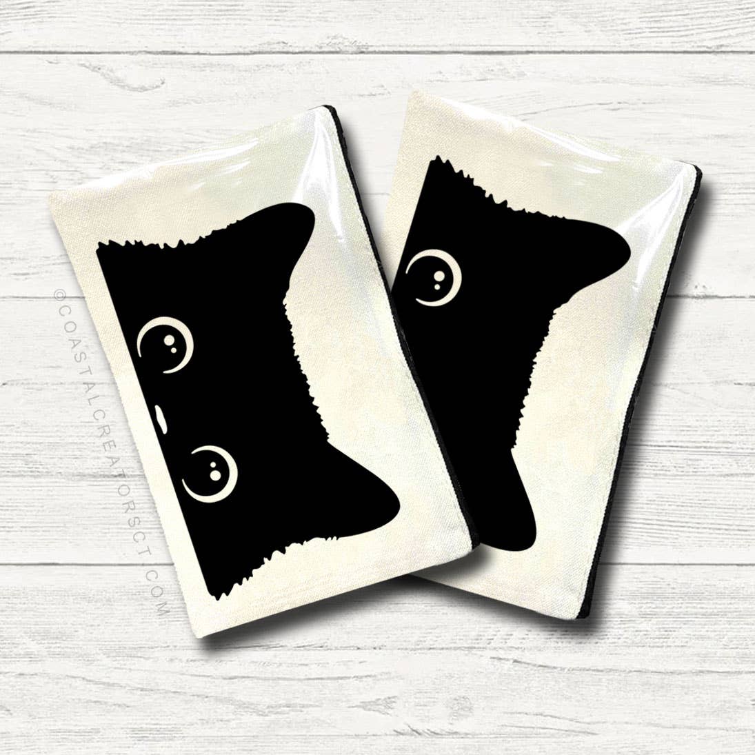 Peeking Cat Canvas Zipper Bag
