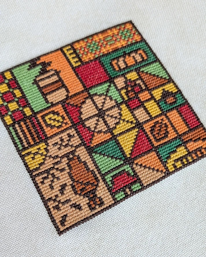 Fall Mosaic - Shaded Stitchery
