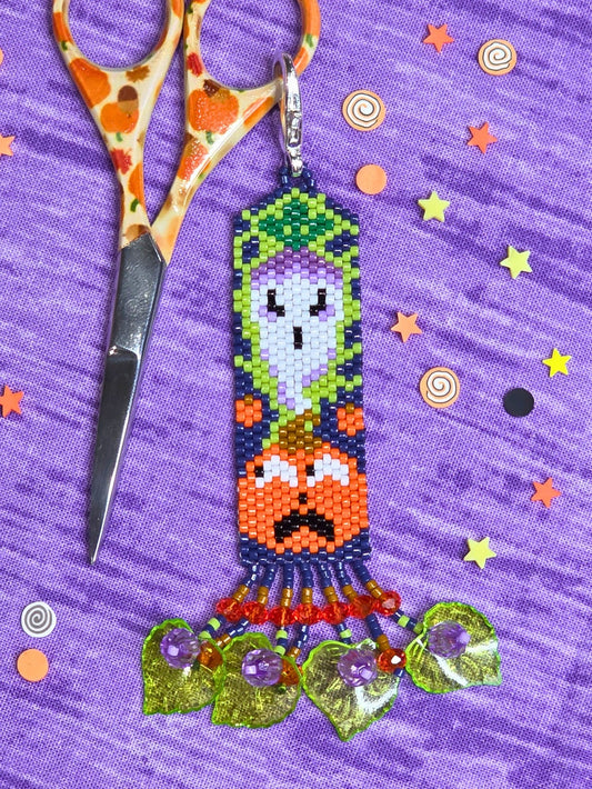 Haunting in the Pumpkin Patch Peyote Beading Kit - Ghost Boy Needleworks