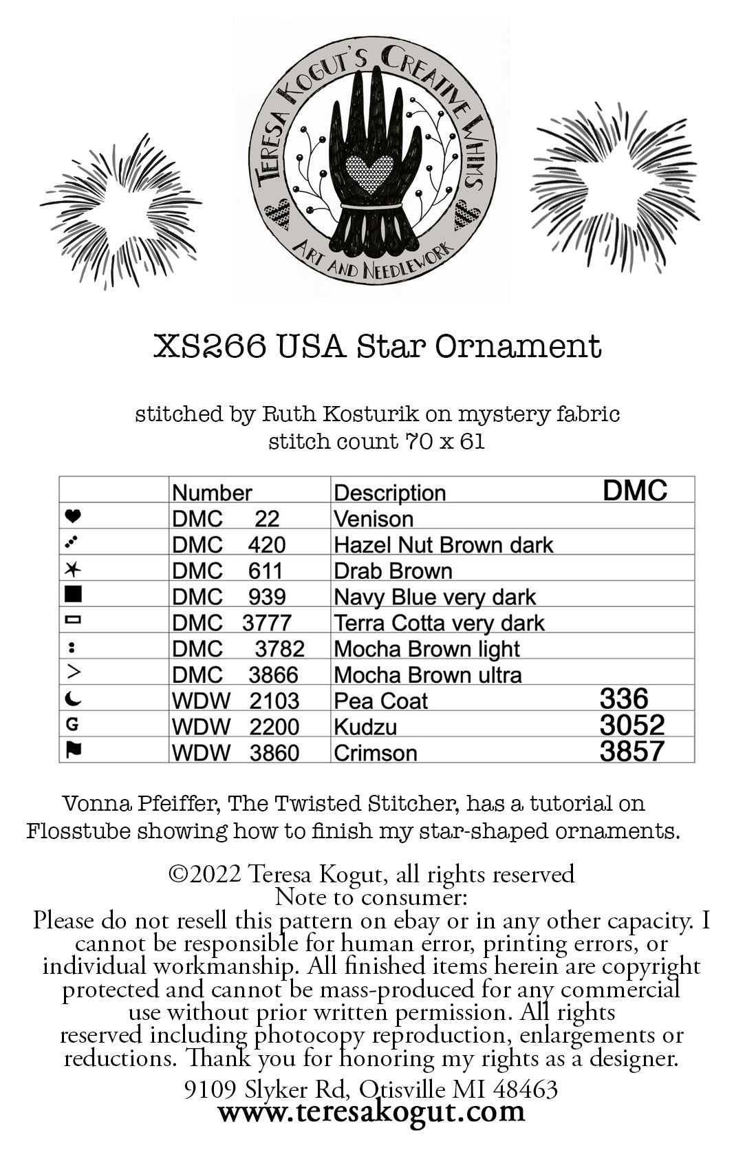 USA Star Ornament - Teresa Kogut