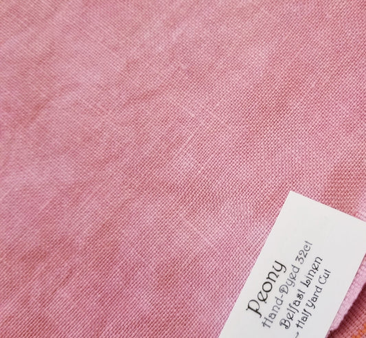 28ct Lugana - Peony - Fiber on a Whim