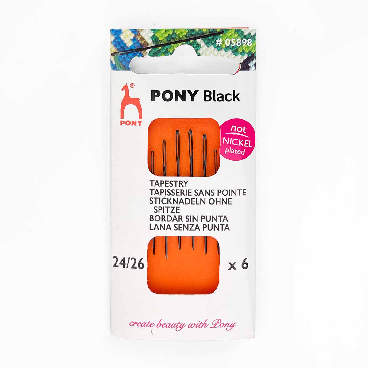 Pony Black nickel-free tapestry needles Size 24/26