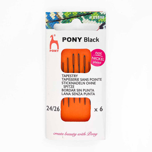 Pony Black nickel-free tapestry needles Size 24/26