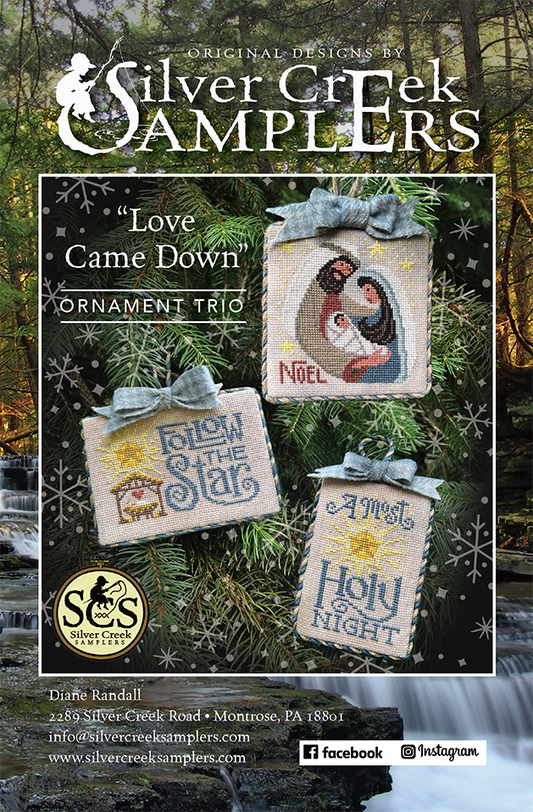 Love Came Down Ornament Trio - Silver Creek Samplers